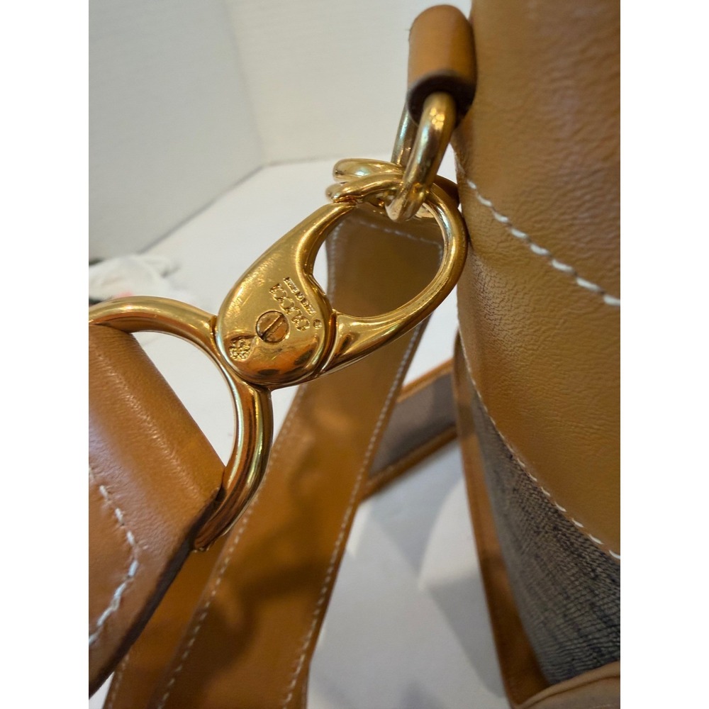 Gucci Microguccissima Satchel Medium Tan Brown Vintage Crossbody Bag Purse‎ - Picture 12 of 13